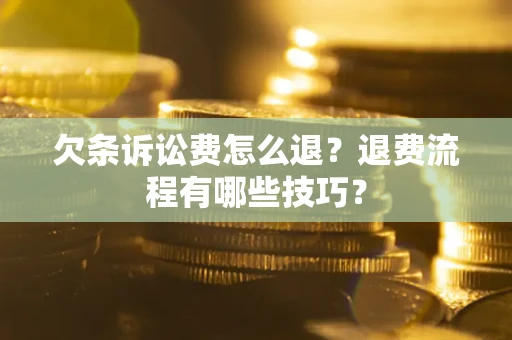 北京欠条诉讼费怎么退？退费流程有哪些技巧？